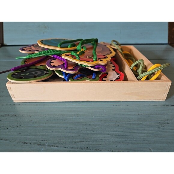 Melissa & Doug Lace and Trace Farm Animals Educational Toy Wooden Toddler - Picture 10 of 13